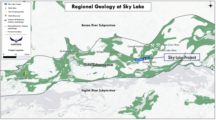 Regional geology map of the Sky Lake Project