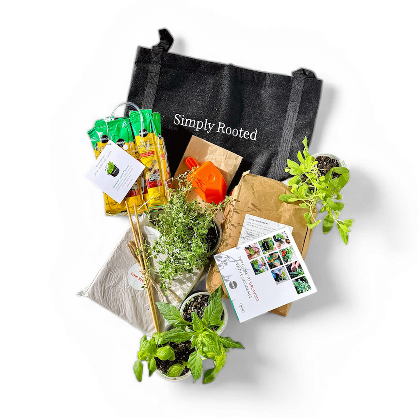 Each Inspired to Gro garden includes: 5-gallon, double-stitched grow bag, custom-blended soil, four fully rooted Bonnie Plants, Miracle-Gro Pour & Feed Plant Food, and Grow Pro support from Gardenuity, including personalized guidance and weather-based garden notifications to help ensure ongoing success.