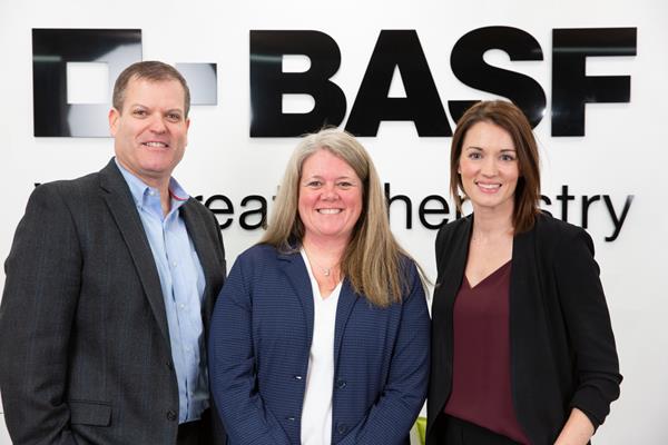 Photo from the February 2020 partnership annoucement 
(left) Jonathan Sweat, Vice President, BASF Canada Agricultural Solutions
(middle) Shannon Benner, 4-H Canada CEO
(right) Nicole McAuley, Head of Communications and Public Affairs, BASF Canada Agricultural Solutions