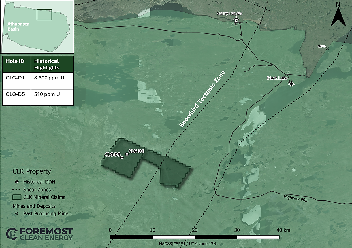 Foremost Clean Energy to Conduct Airborne Geophysics Survey Over its CLK Uranium Property