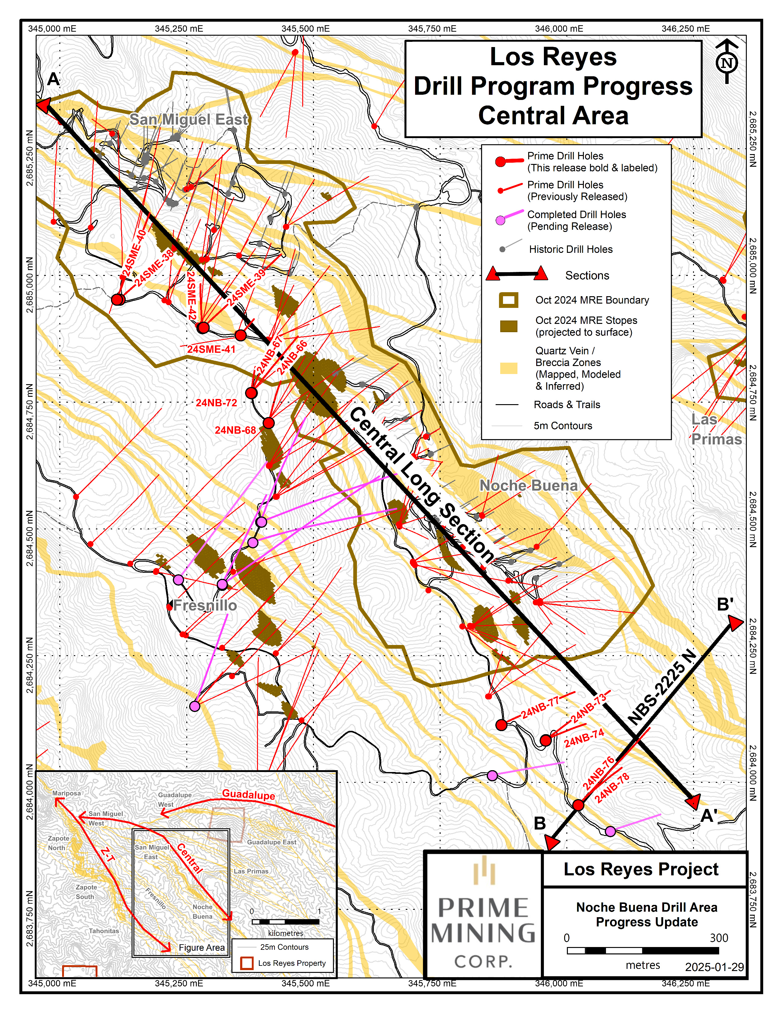 Figure 2 Central Drill Program Progress_Jan 2025_v2