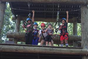 Campers on Camp Southern Ground's Confidence Course