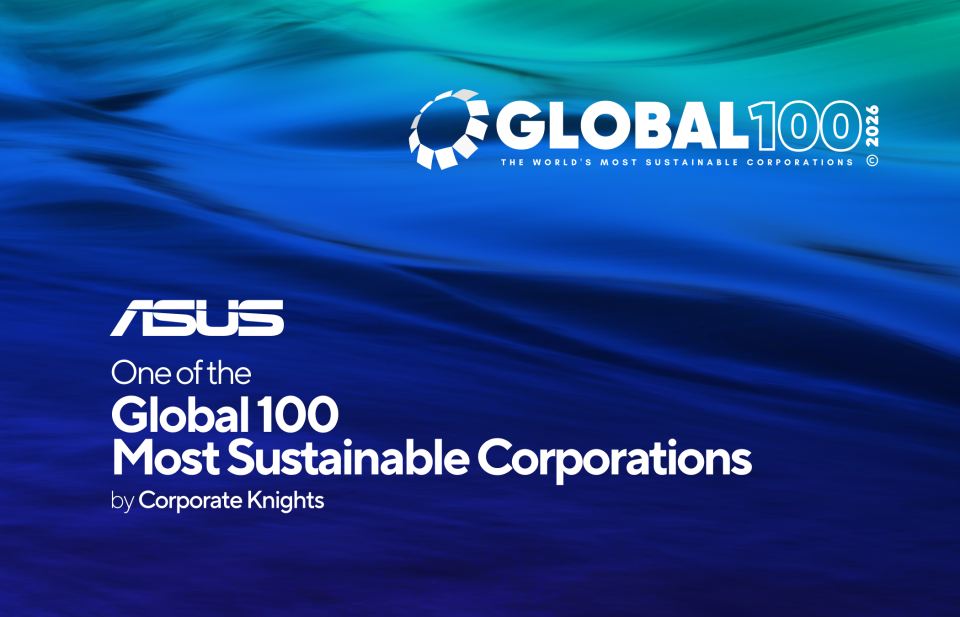 ASUS Recognized as One of the Global 100 Most Sustainable Corporations by Corporate Knights