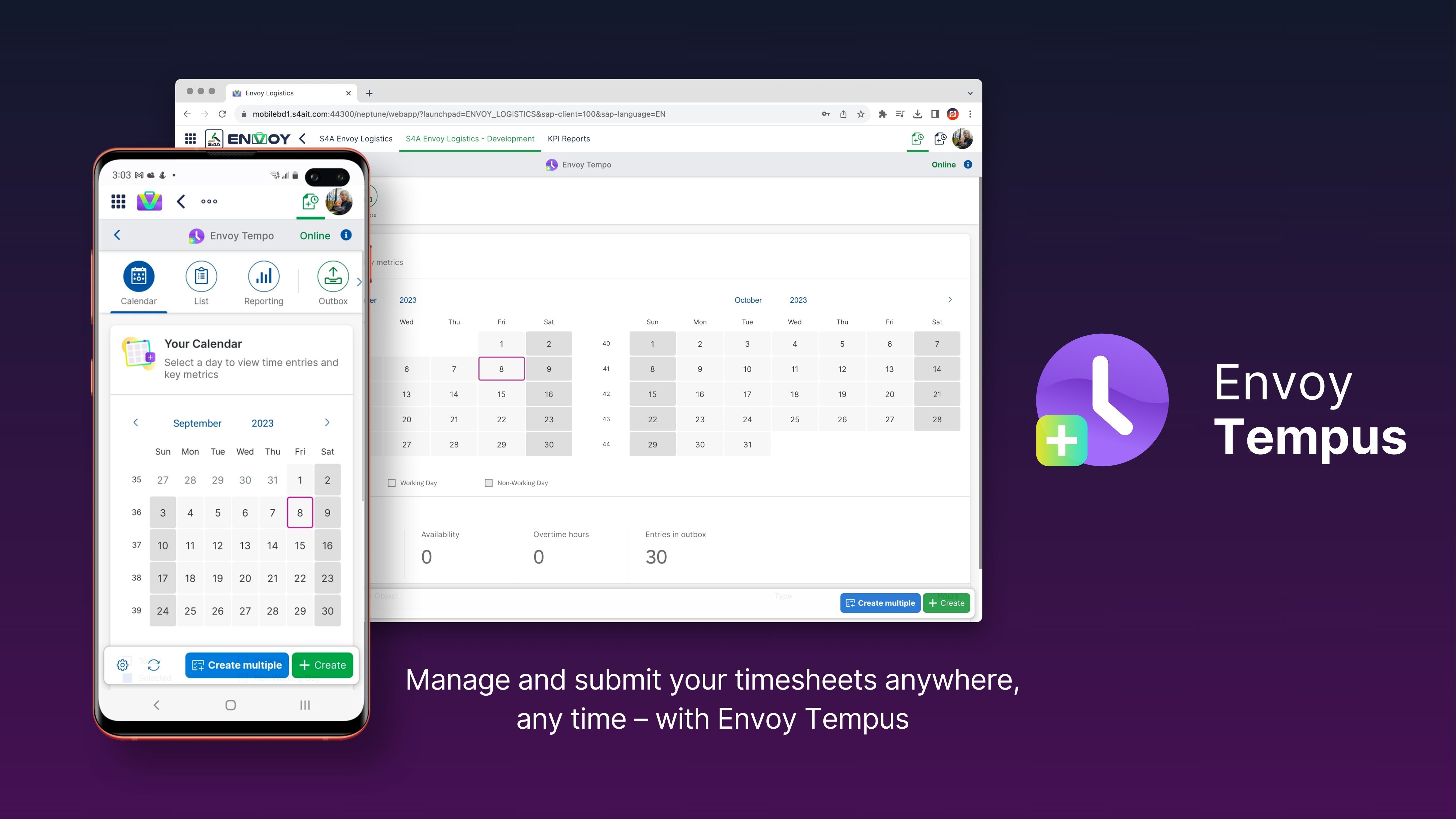 Manage and submit your timesheets - anywhere, anytime