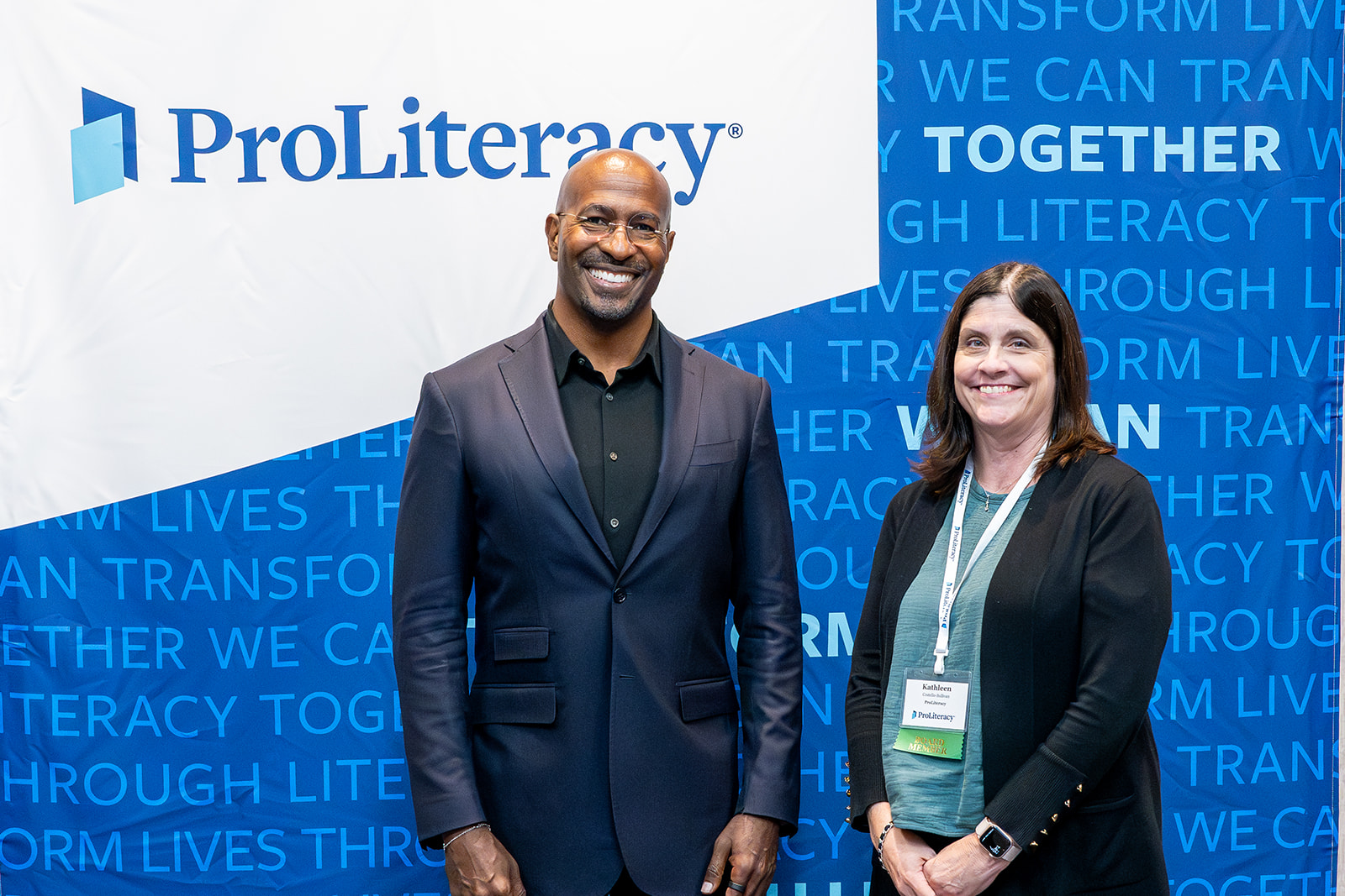 Kate Costello-Sullivan with Van Jones at the ProLiteracy Conference on Adult Education