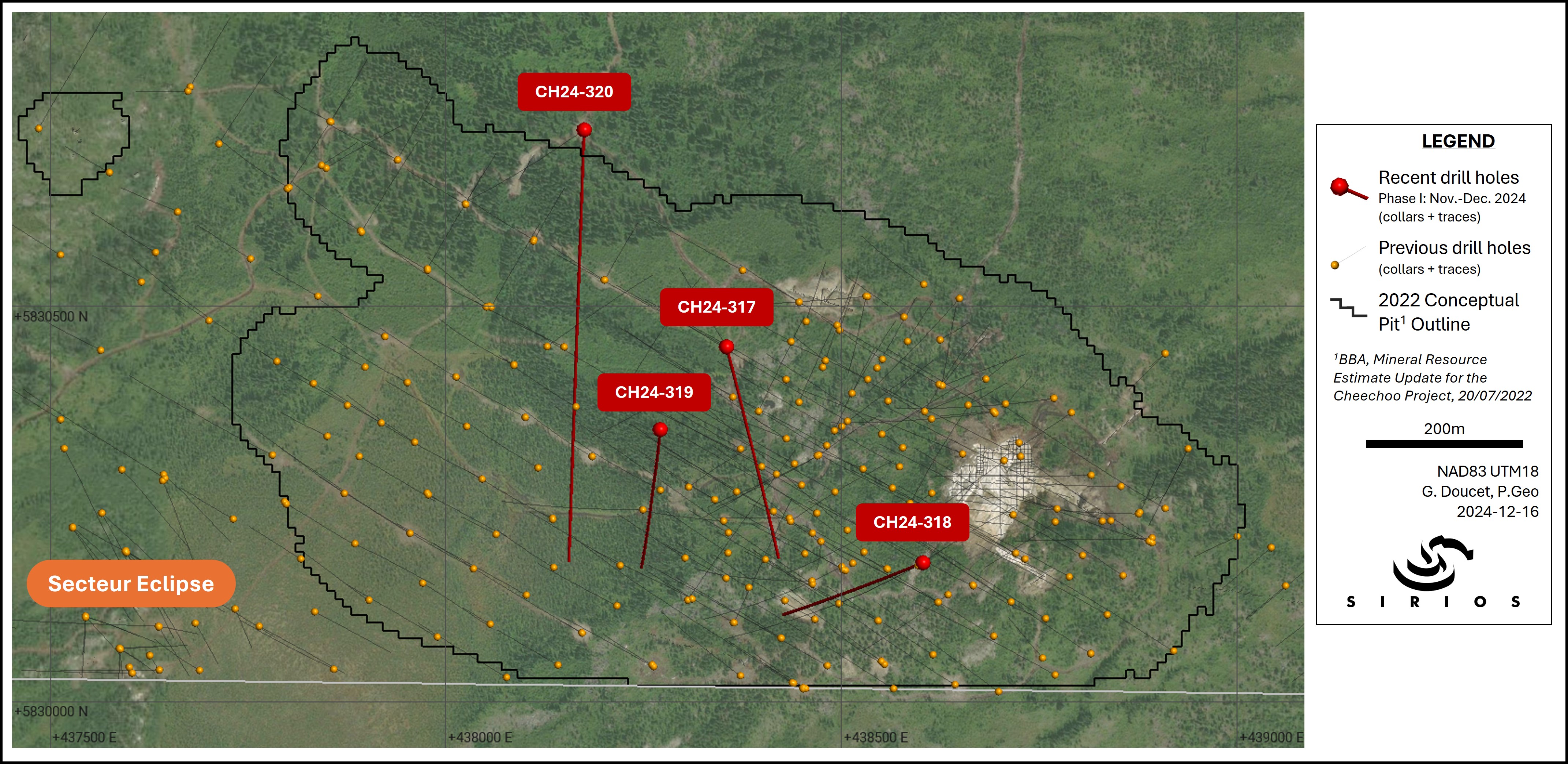 Localisation des forages CH24-317 à CH24-320.