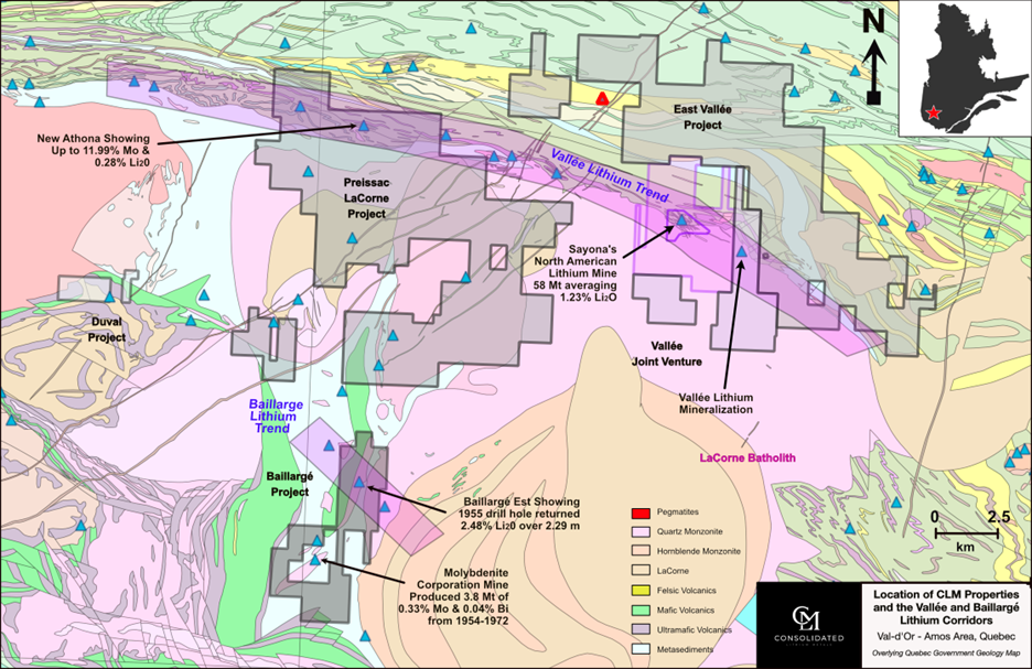 Consolidated Lithium - Location of CLM Properties