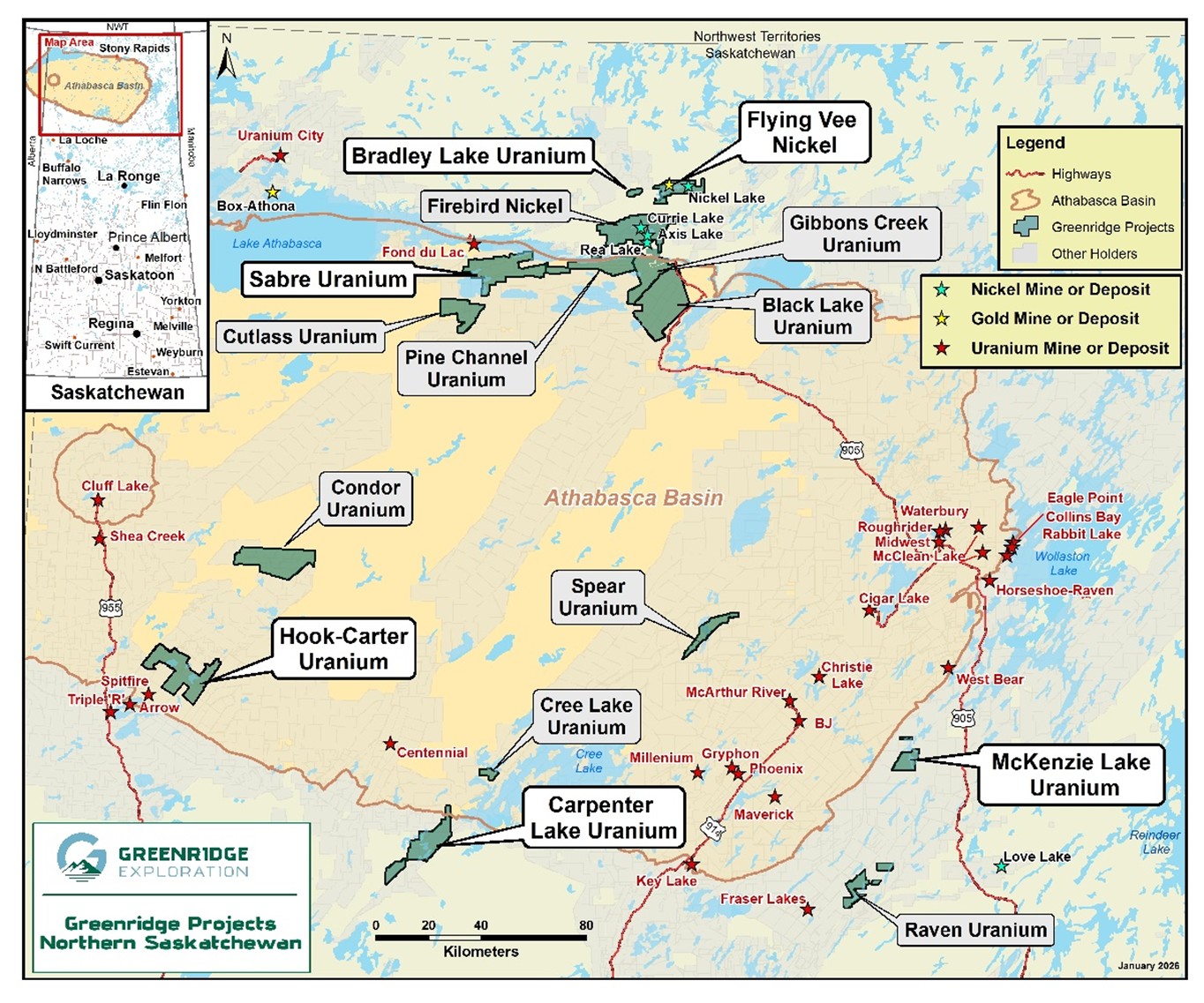 Greenridge’s Exploration Projects in Athabasca Basin Region