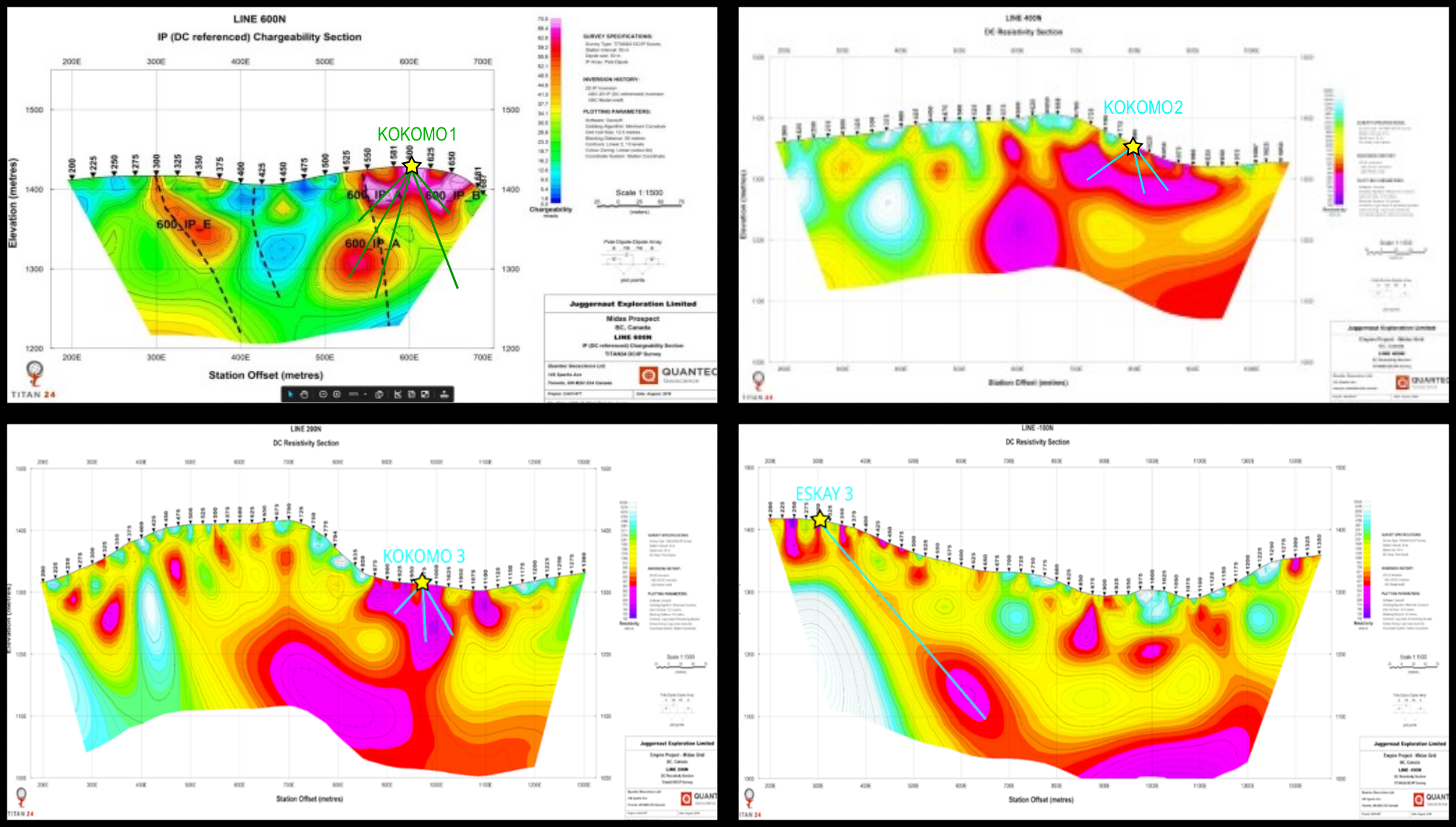 Midas 2023 Planned Drill Holes Targeting IP anomaly