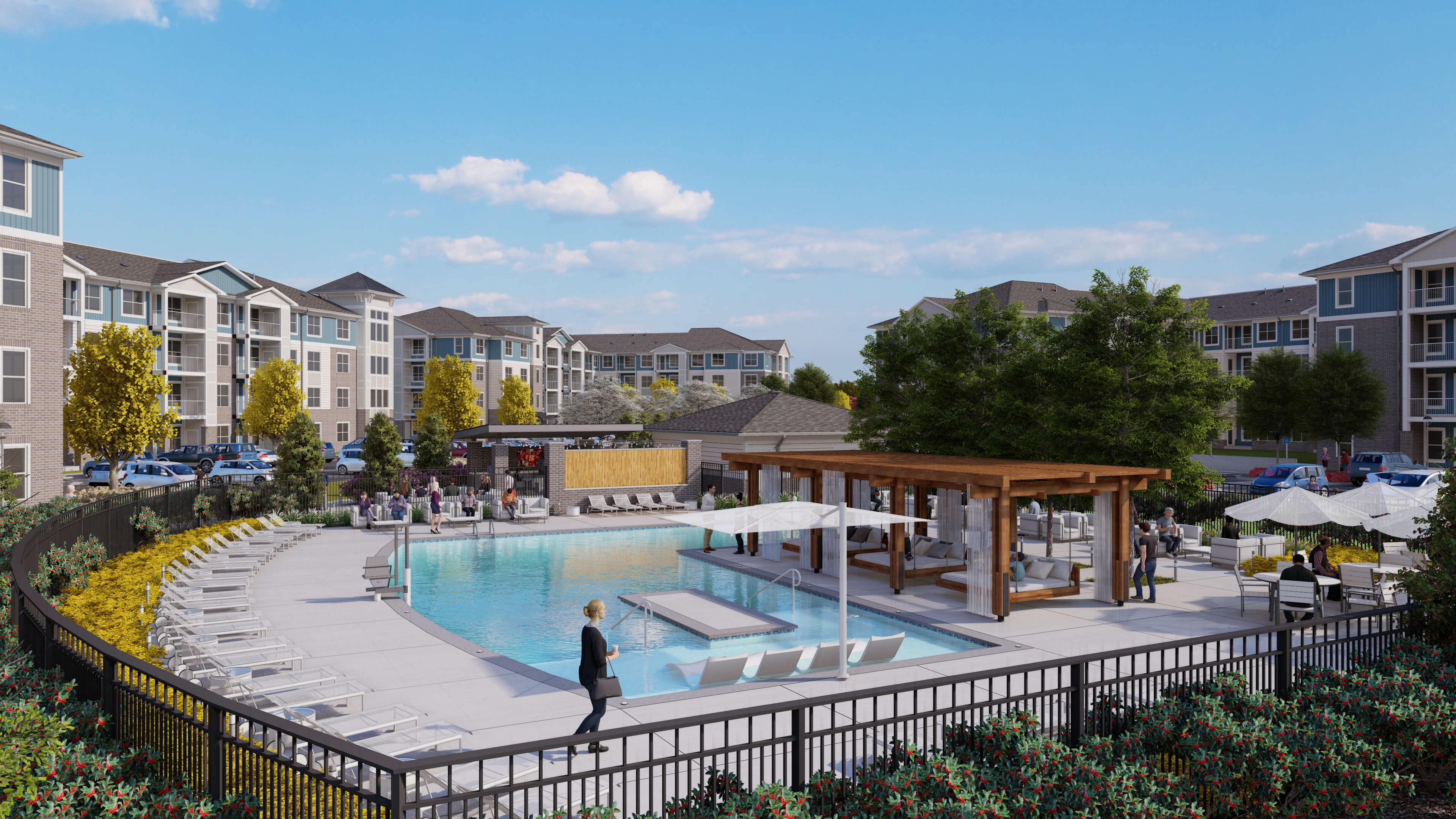 A rendering of the Attain at Swift Creek multifamily community.