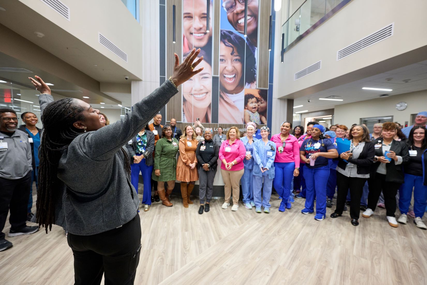 Prior to opening the doors of Norton West Louisville Hospital, Corenza Townsend, chief administrative officer, celebrates this milestone which has been several years in the making.