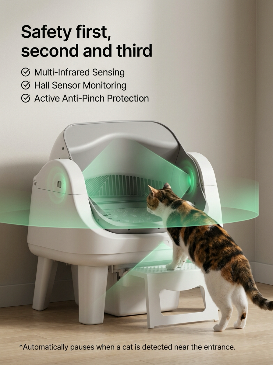 Close-up of AutoScooper 12 showing safety sensors