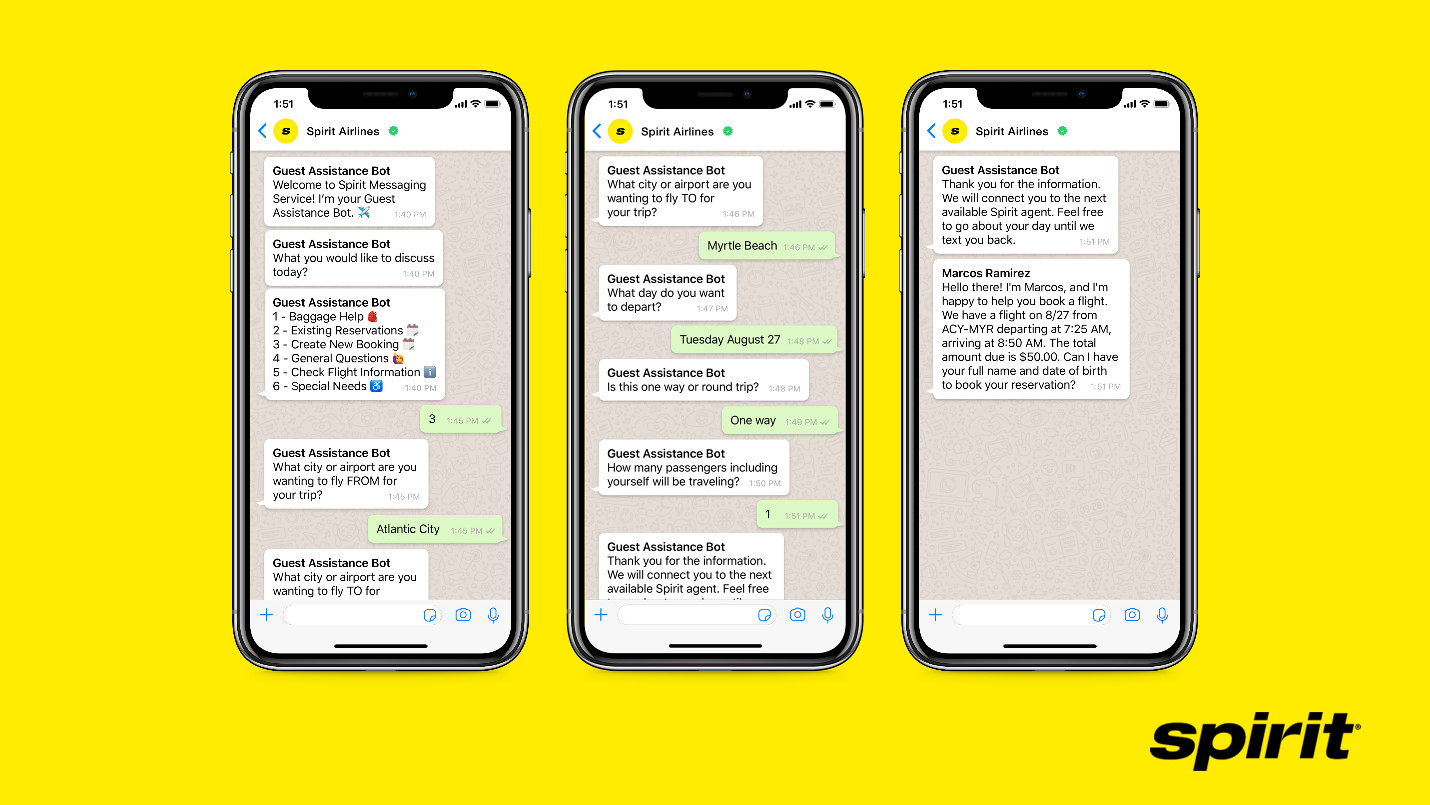 Spirit Airlines Debuts WhatsApp for Seamless Communication with Guests