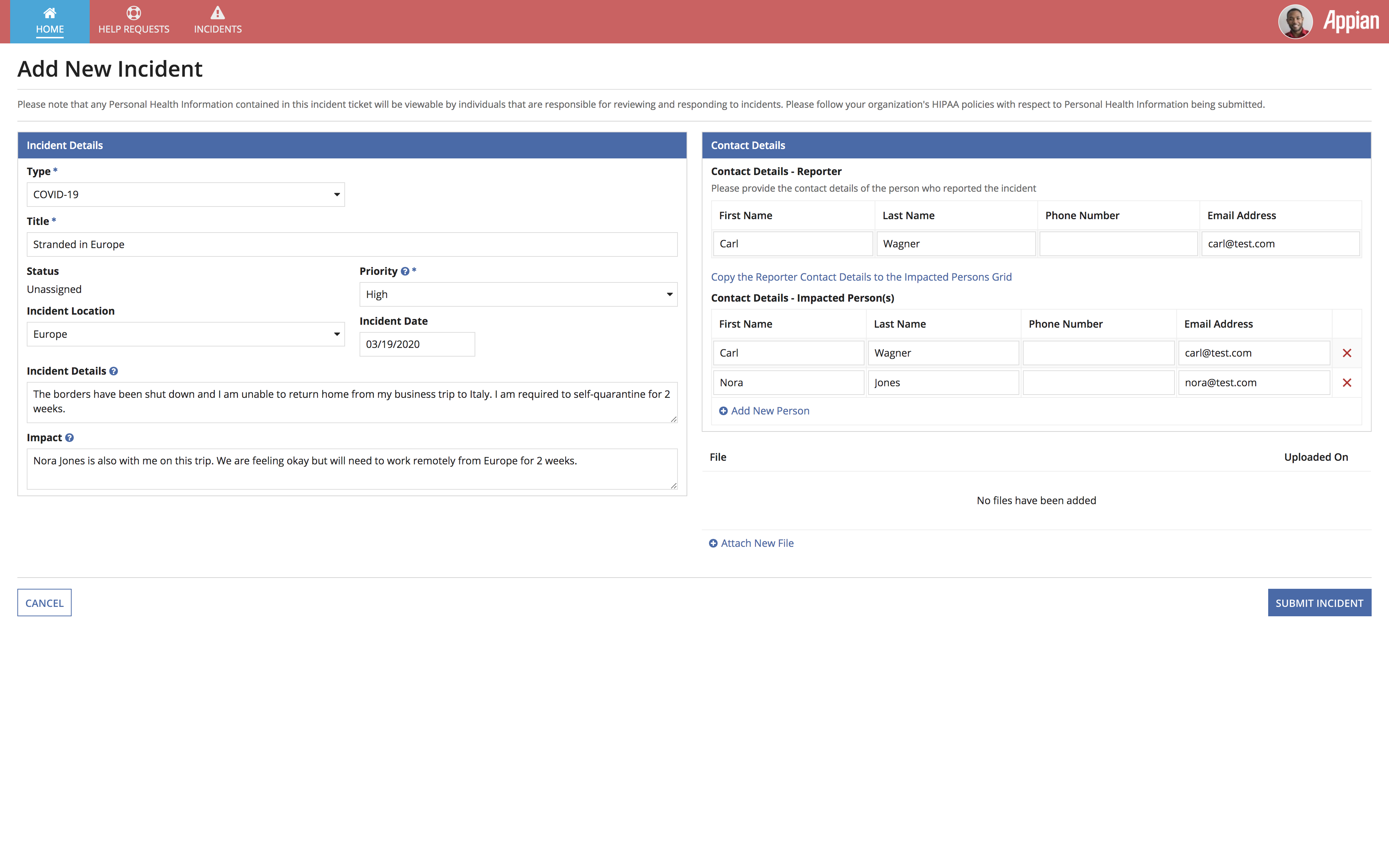 COVID-19 Response Management Application