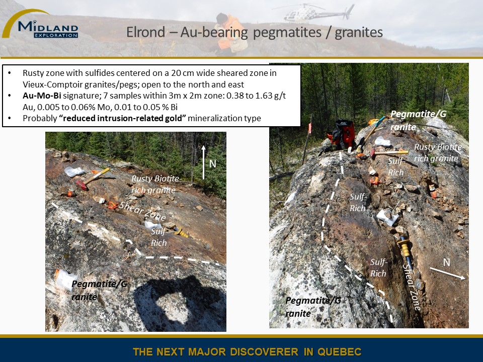 Figure 4 Elrond Au -bearing pegmatites-granite