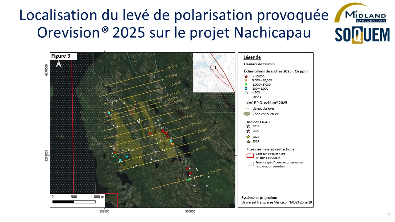 Figure 3 Localisation du levé PP Orevision 2025 sur le projet Nachicapau