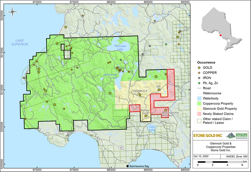 Map 2: Stone Gold: Glenrock and Coppercorp Properties