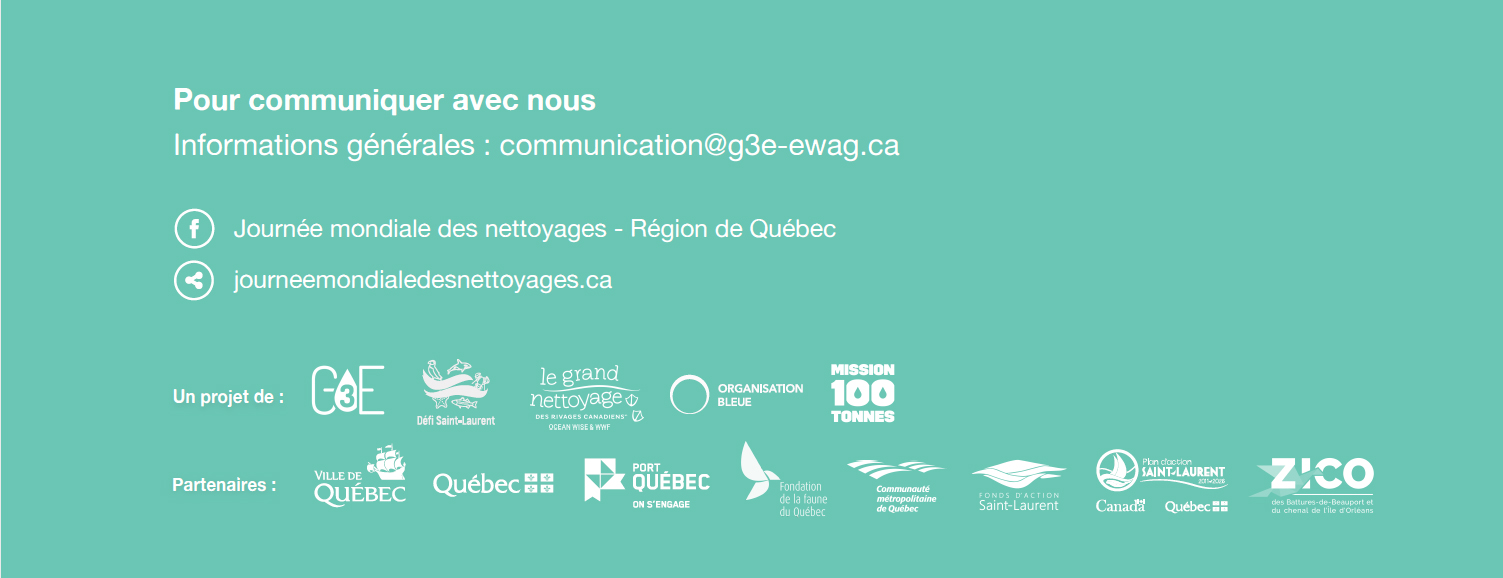 Partenaires de la Journée mondiale des nettoyages 2020 à Québec