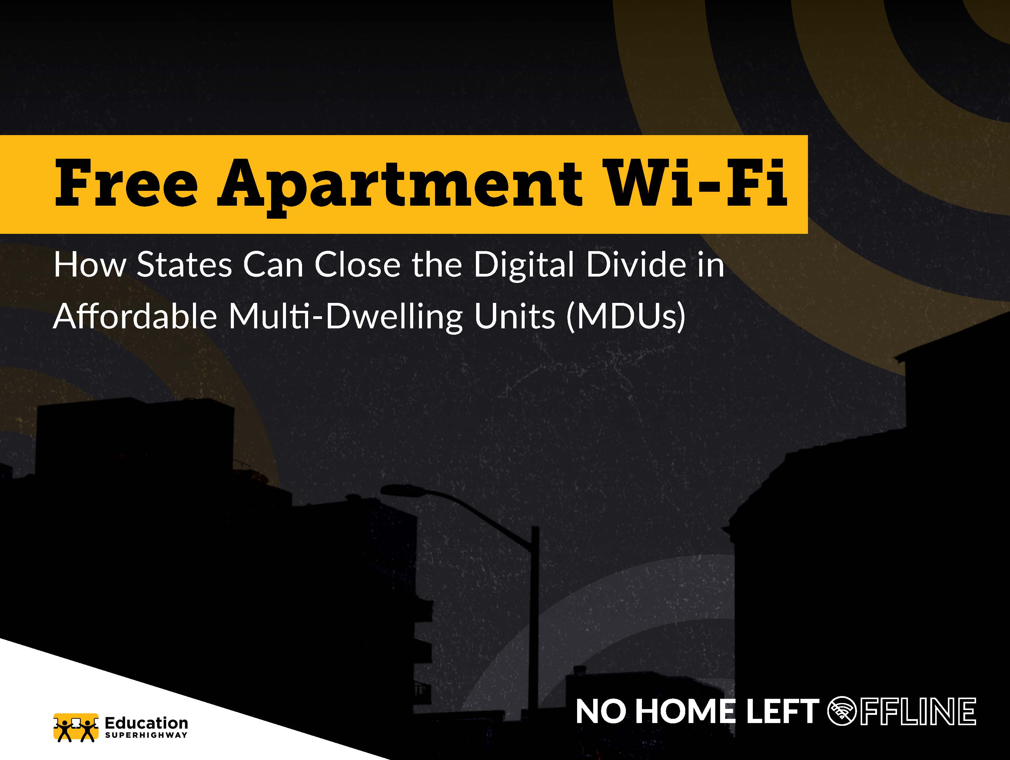 20-25% of America's digital divide is concentrated in affordable multi-dwelling units (MDUs). Improvements in Wi-Fi technology have made it possible to connect units in these buildings to reliable broadband service by deploying Wi-Fi access points throughout the property and then connecting the building network to a fiber connection. Modeled after how Wi-Fi is delivered in most hotels today, Free Apartment Wi-Fi programs can connect 6.5 million unconnected people in 4 million households to reliable high-speed home internet.