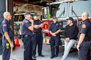 Charlie McAvoy With Waltham Fire Department