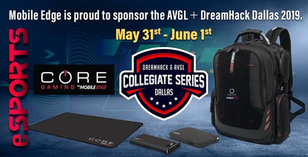 Core Gaming by Mobile Edge is again partnering with the American Video Game League (AVGL), this time as a sponsor of the DreamHack + AVGL Collegiate Series, part of  DreamHack Dallas May 31 to June 2, 2019 in the Lone Star State. Billed as the world’s largest digital festival, DreamHack is expected to attract 35,000 gamers.

“Mobile Edge is always happy to partner with the eSports and gaming community to build awareness for this increasingly popular player and spectator sport,” says Paul June, VP of Marketing for Mobile Edge. “We know gamers have a lot invested in their tech, so we’ve made it our mission to design and manufacture innovative, safe, and stylish ways for gamers to transport their gear. For example, when we introduced our award-winning Core Gaming Backpacks in 2017, we went right to the source for inspiration, working with gamers to produce a protective backpack designed by gamers for gamers.”

