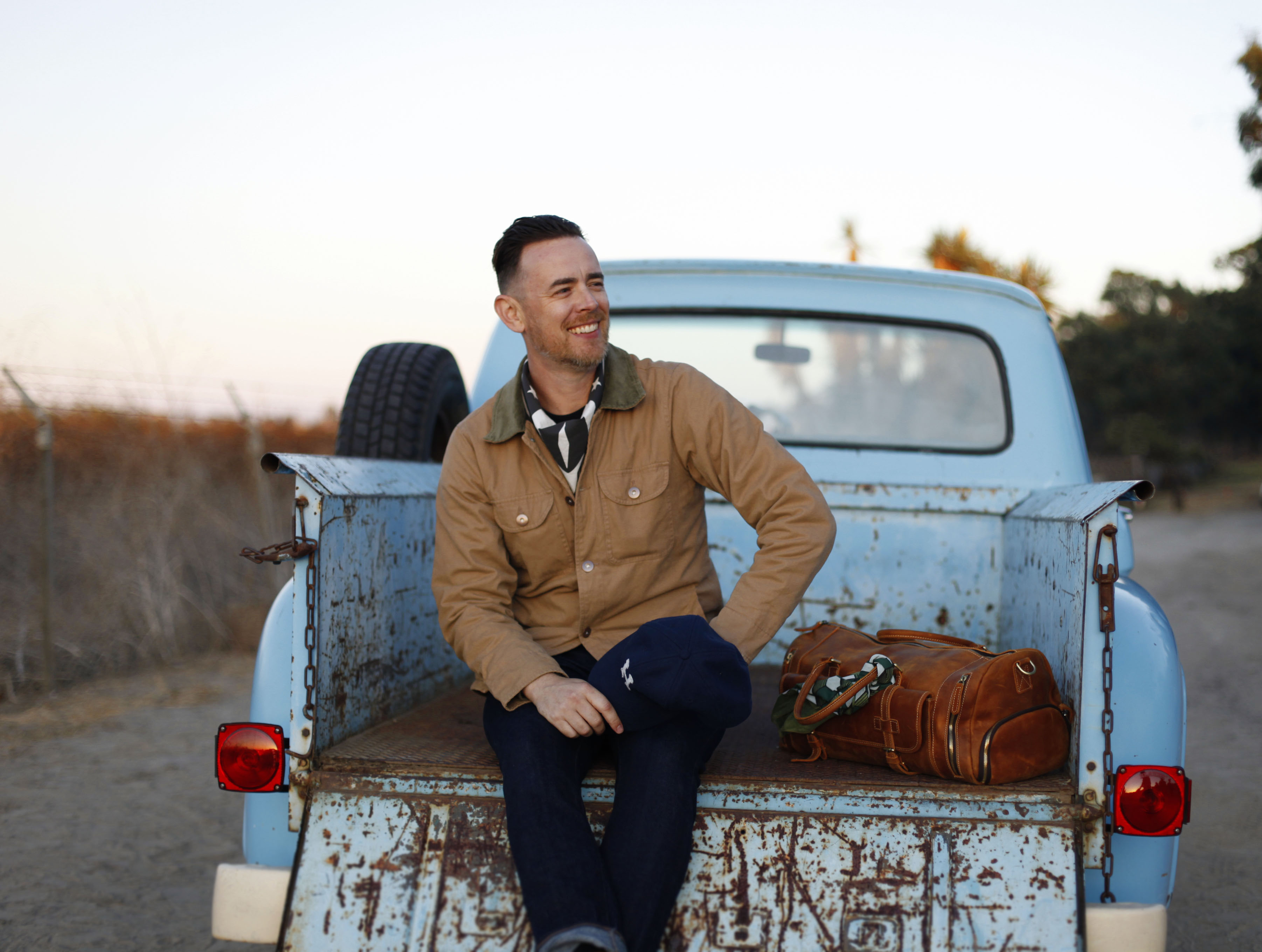 Colin Hanks Collaborates with Cannabis Company, Jushi Holdings; Sports His Hanks Kerchiefs Line on Pick-Up Truck in Southern California 