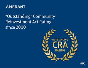 Amerant "Outstanding" CRA Rating