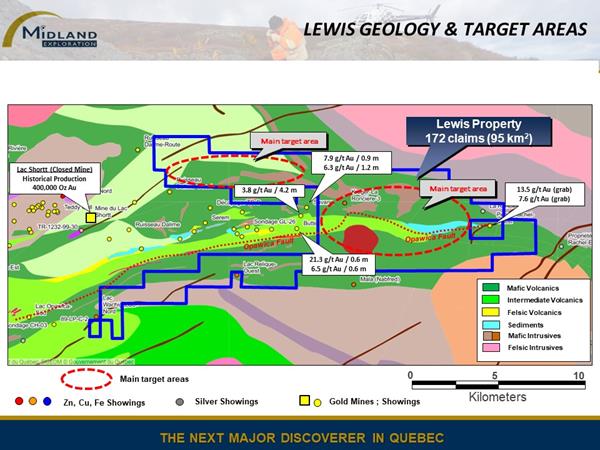 Figure 3 Lewis geology and target areas