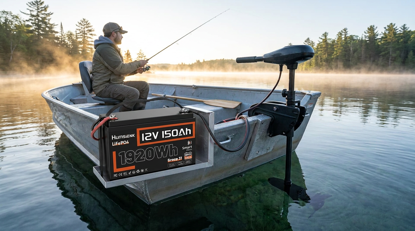 Humsienk 12V 150Ah trolling motor LiFePO4 battery