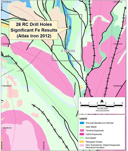 Figure 3. 1:500k Geology of the Tambourah project area