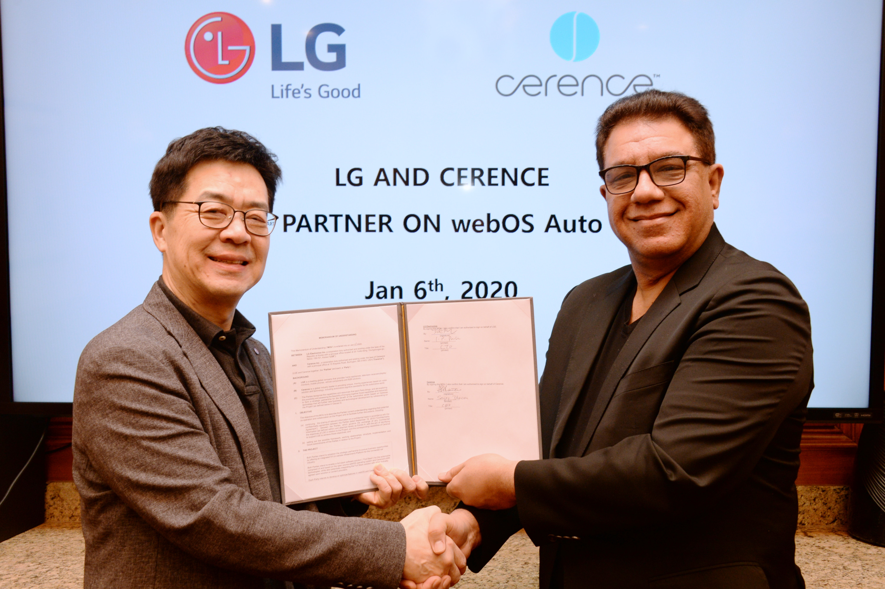 Dr. IP Park, LG, and Sanjay Dhawan, Cerence