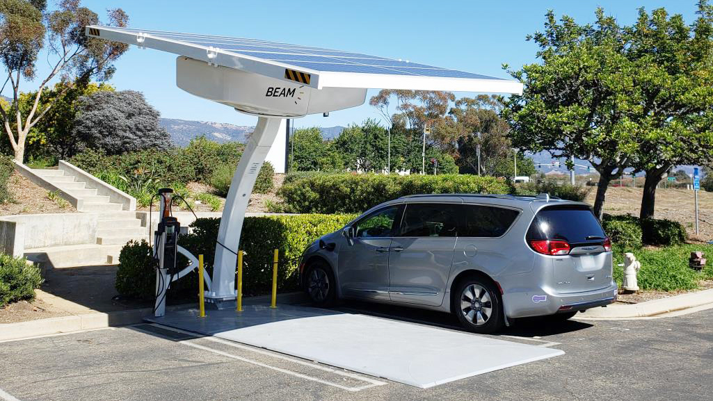 Beam Global EV ARC™ system with ChargePoint charger