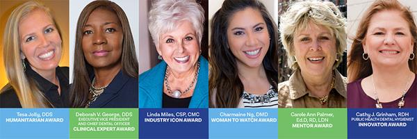 Named for the first American female to earn a degree in dentistry, the Lucy Hobbs Project powered by Benco Dental, annually presents six awards to inspirational women in the profession. The 2019 honorees include: Industry Icon Award recipient, Linda Miles, CMP, CSP, Clinical Expert Award recipient Deborah V. George, DDS, Innovator Award recipient Cathy J. Grinham, RDH, Public Health Dental Hygienist, Humanitarian Award recipient Tesa Jolly, DDS, Woman to Watch Award recipient Charmaine Ng, DMD and Mentor Award recipient Carole Ann Palmer, Ed.D., RD, LDN. 