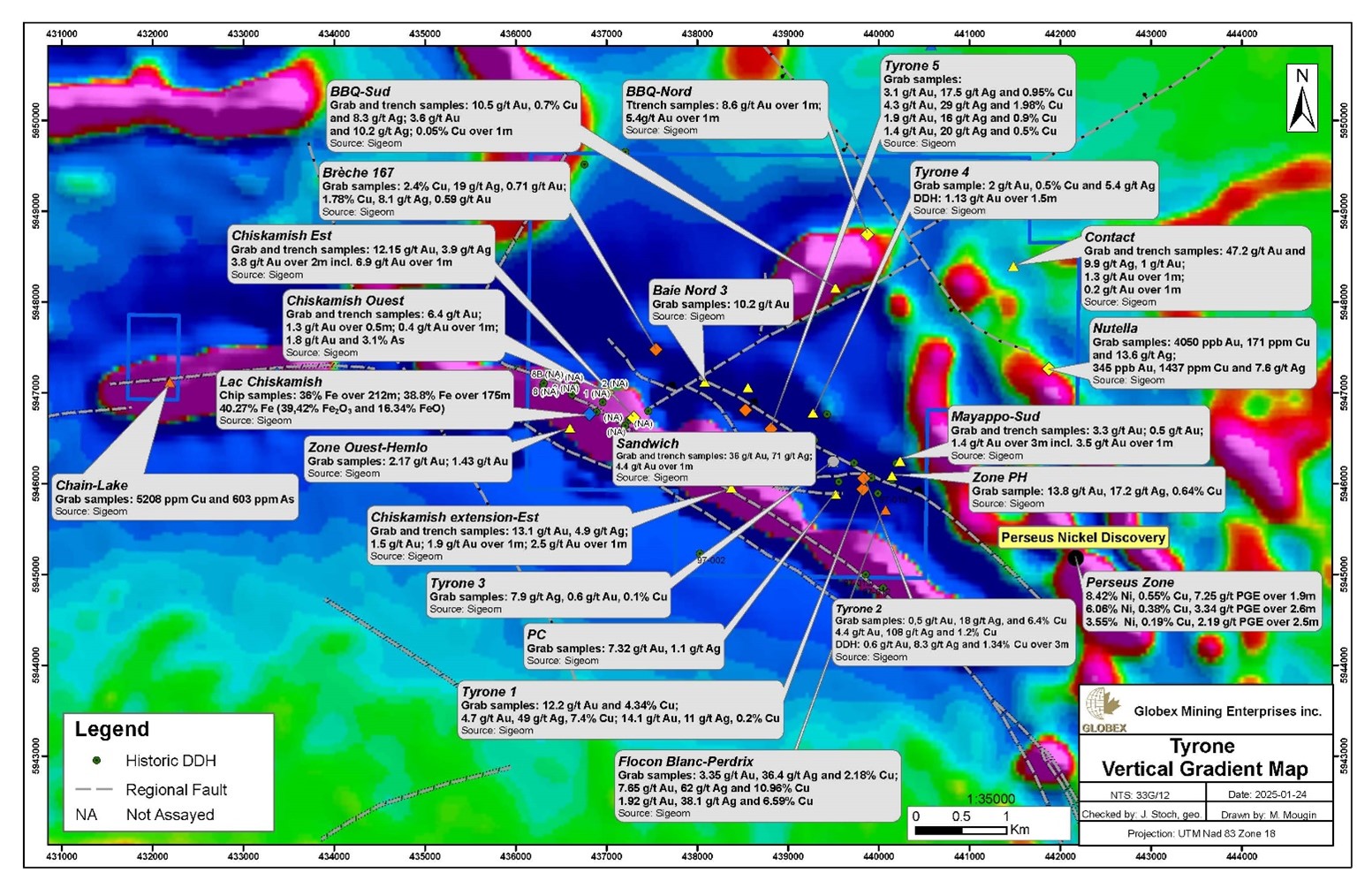 Tyrone Vertical Gradient Map - Globex Mining Enterprises Inc.