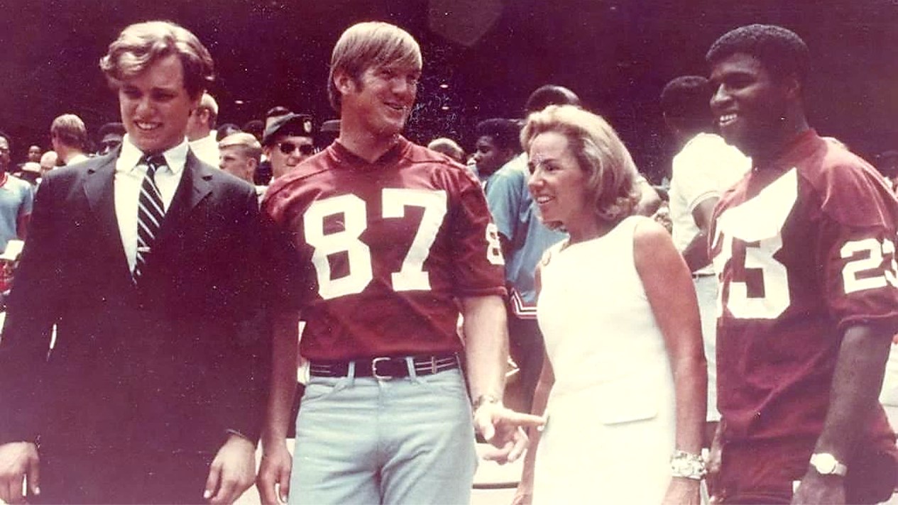 Fandomodo Films has announced the start of production of a feature film about the lives of NFL stars Brig Owens and Jerry Smith. Tommy Oliver and Anthony Kaan will produce the true story of two friends fighting racism and homophobia amid the turmoil of the '60s and '70s. Pictured: Robert F. Kennedy Jr., Washington Redskins tight end Jerry Smith, Ethel Kennedy, and safety Brig Owens. 