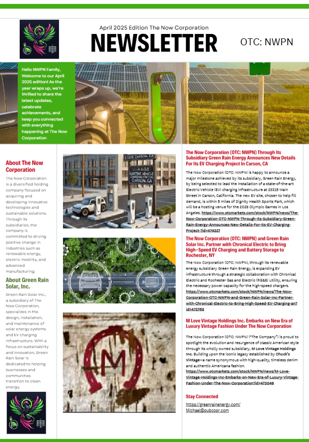 The Now Corporate April 2025 Newsletter