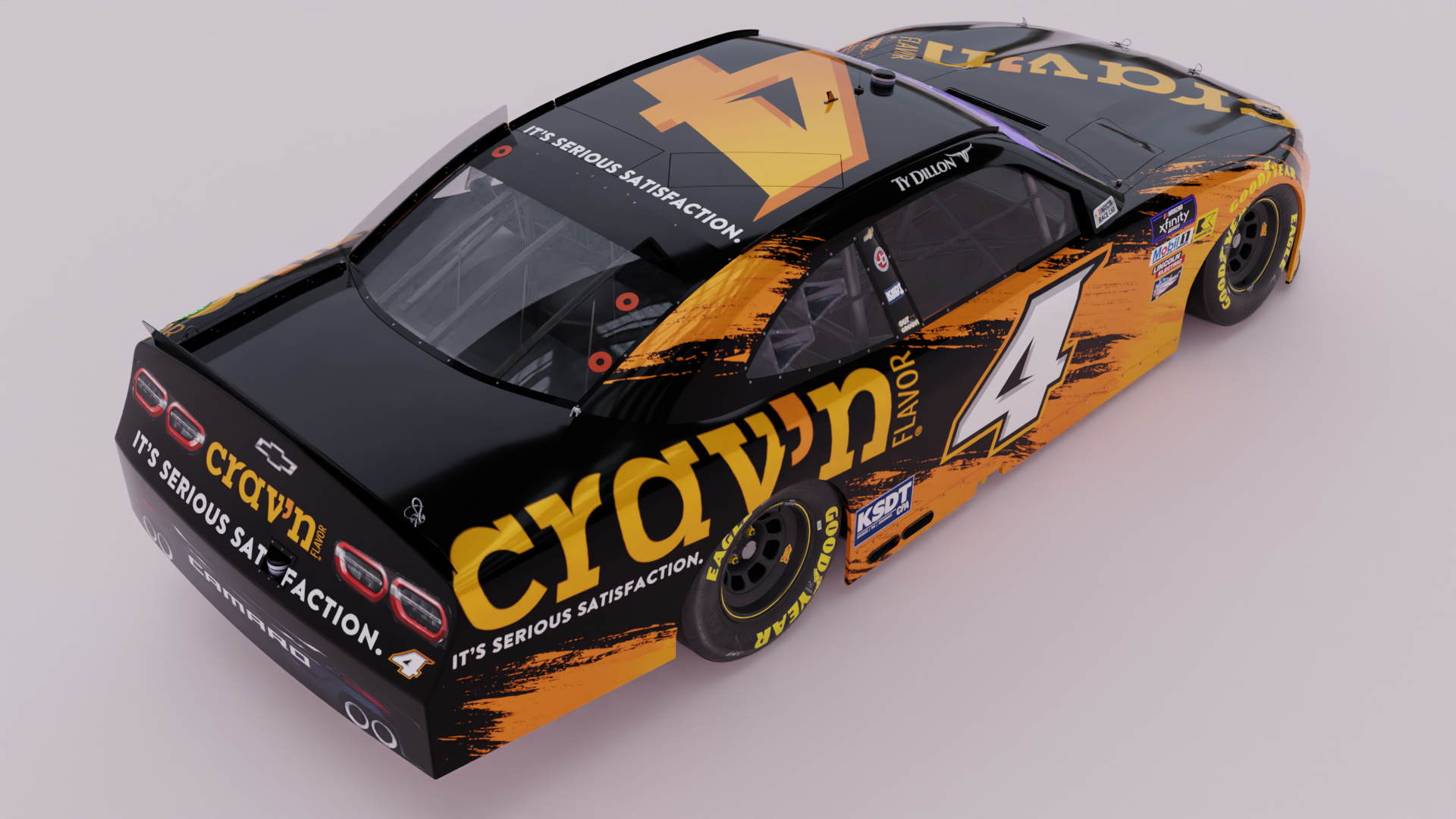 Pictured is a rendering of the No. 4 Crav'n Flavor Chevrolet that veteran driver Ty Dillon will drive in The Loop 110 Chicago Street Race on Saturday, July 6.
