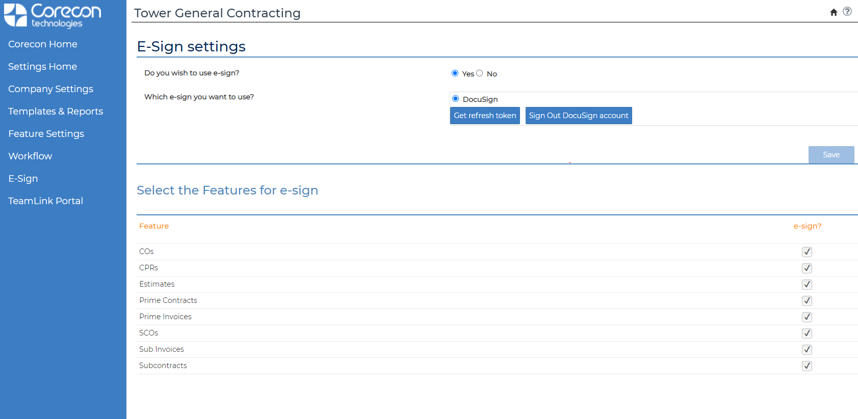 Corecon_DocuSign_Integration_01_Settings