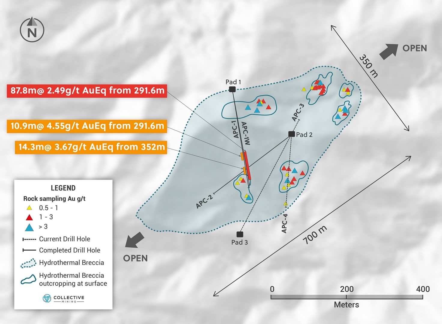 Plan View of the Hydrothermal Breccia Discovery Made at Apollo