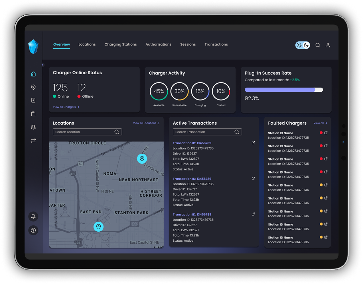 TopazEV CSMS Product Dashboard