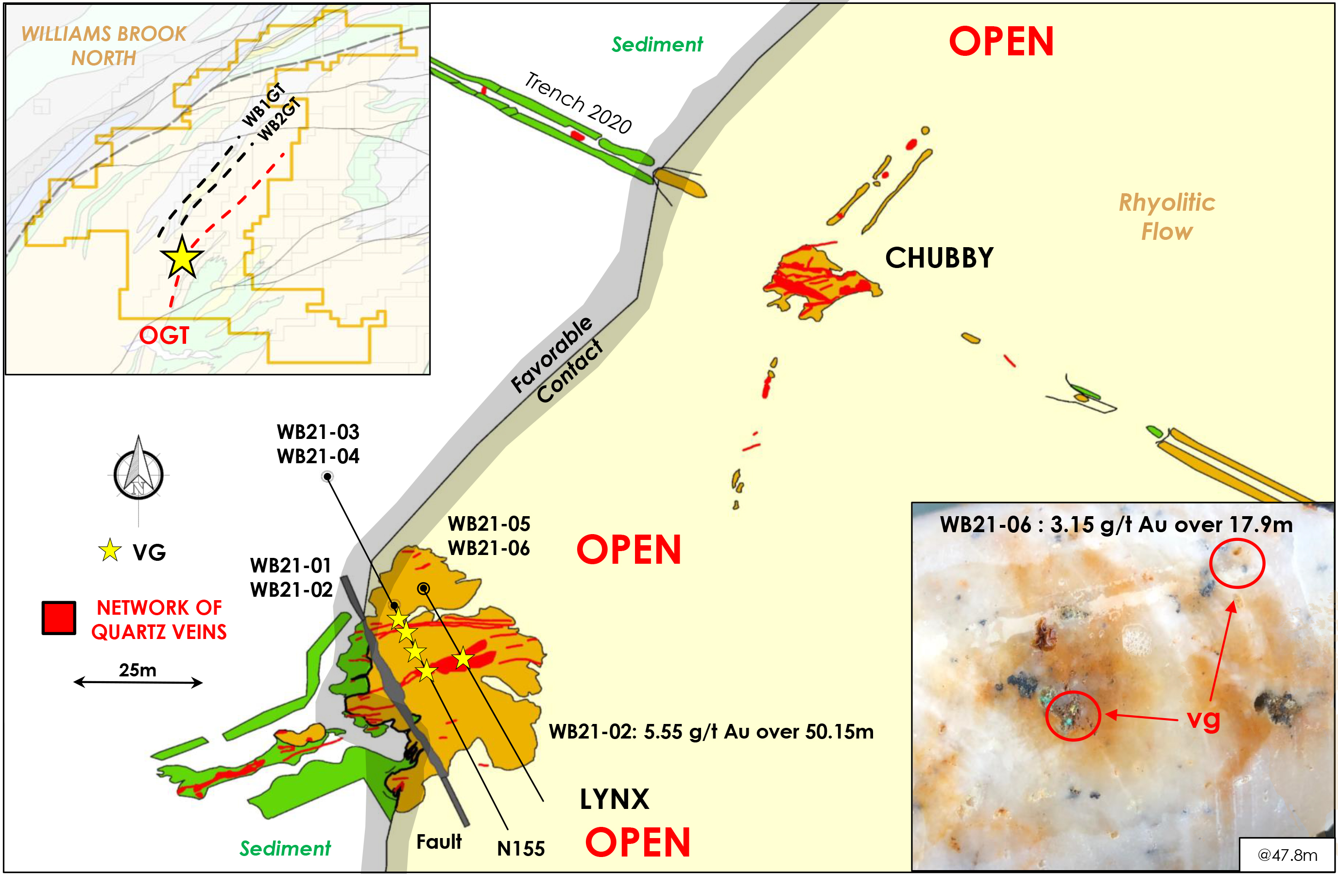 Figure 1: Inaugural Drilling Program at Lynx Gold Zone of the O’Neil Gold Trend