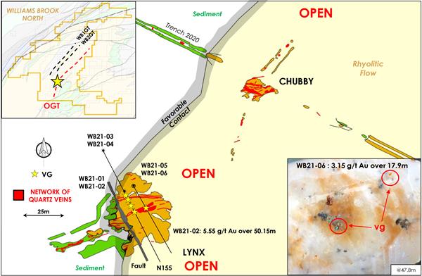 Figure 1: Inaugural Drilling Program at Lynx Gold Zone of the O’Neil Gold Trend