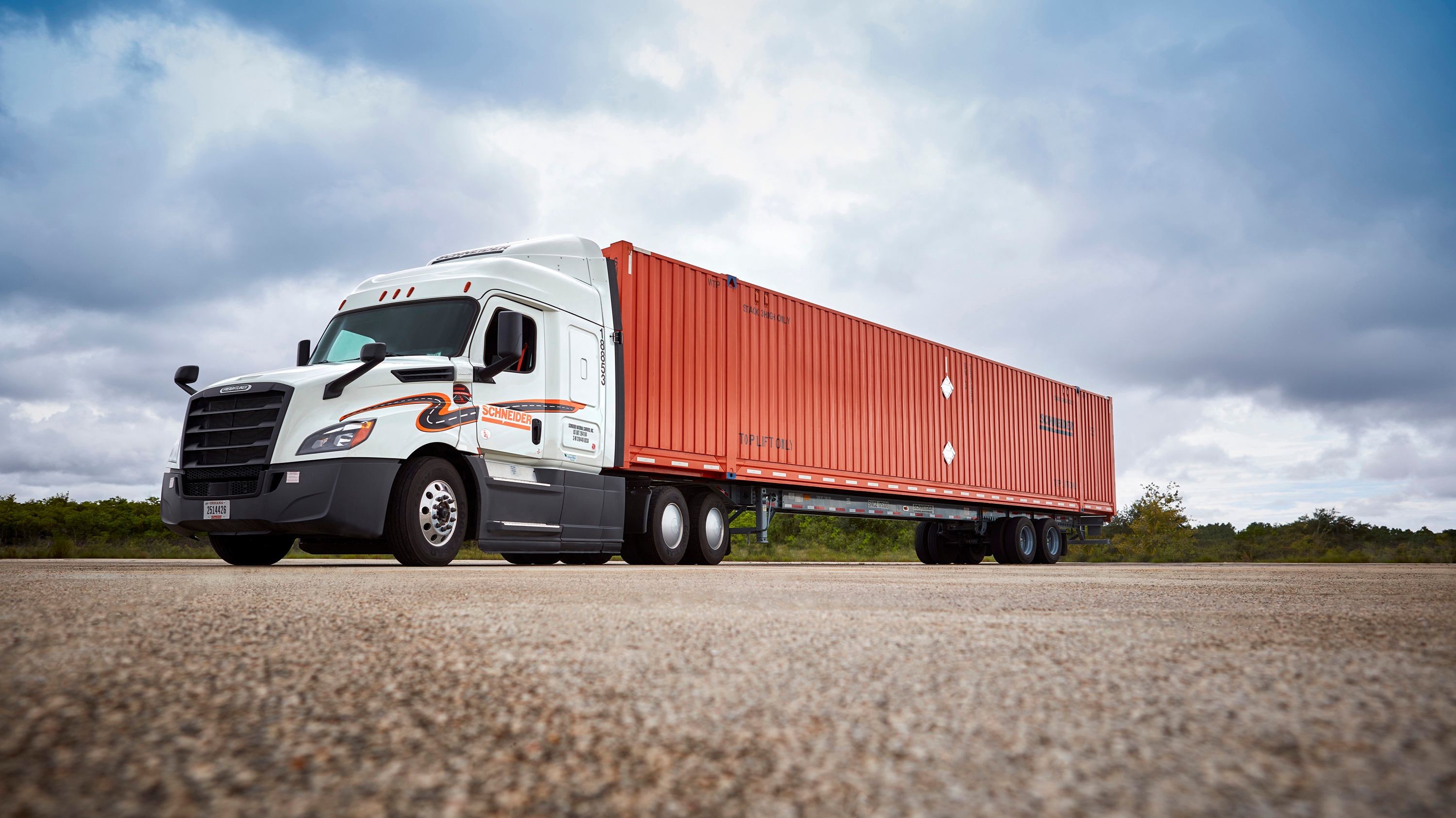 Schneider Intermodal truck and container. 