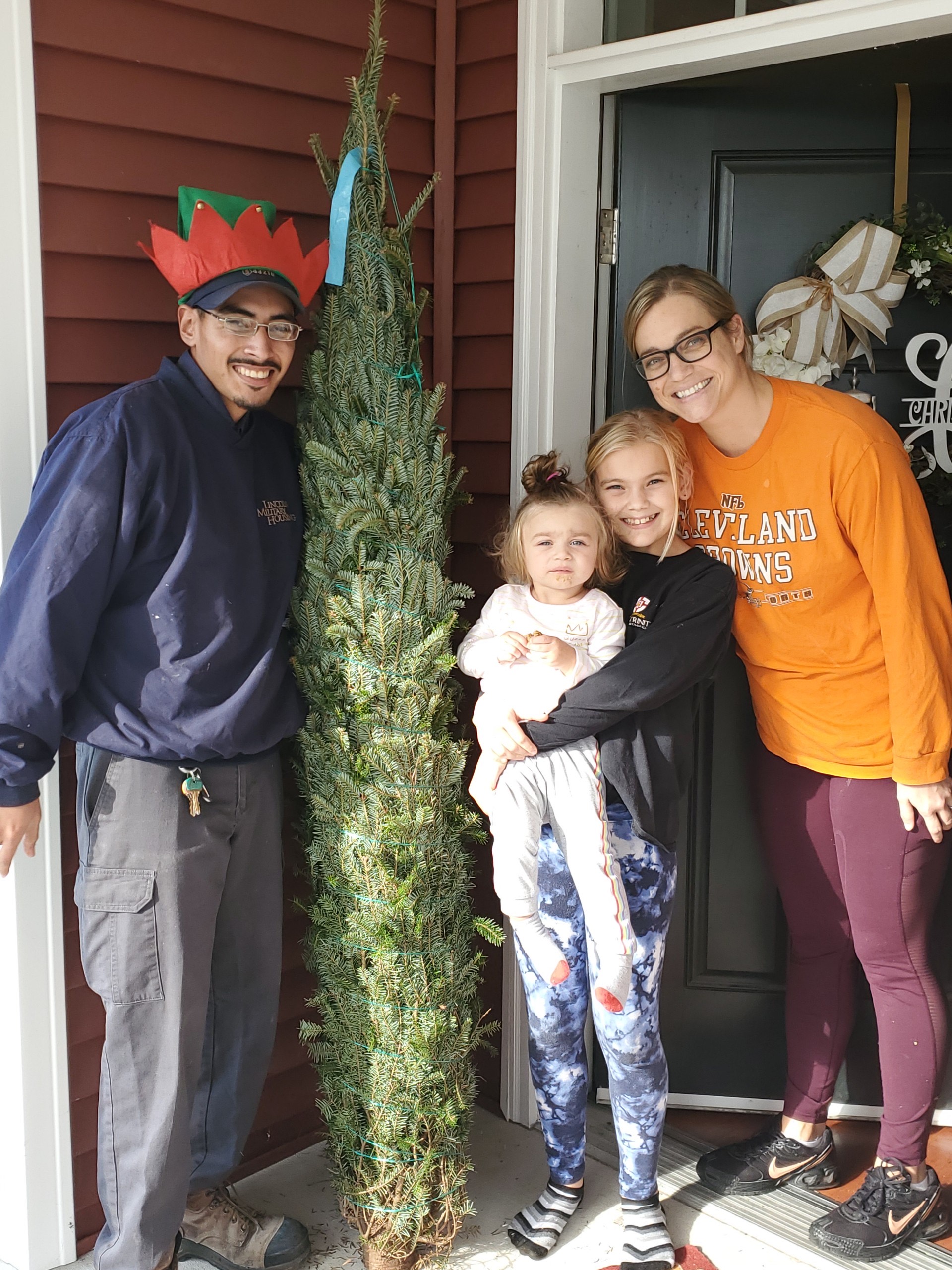 Lincoln delivered trees to the homes of residents and assisted with getting set up in stands as requested.  