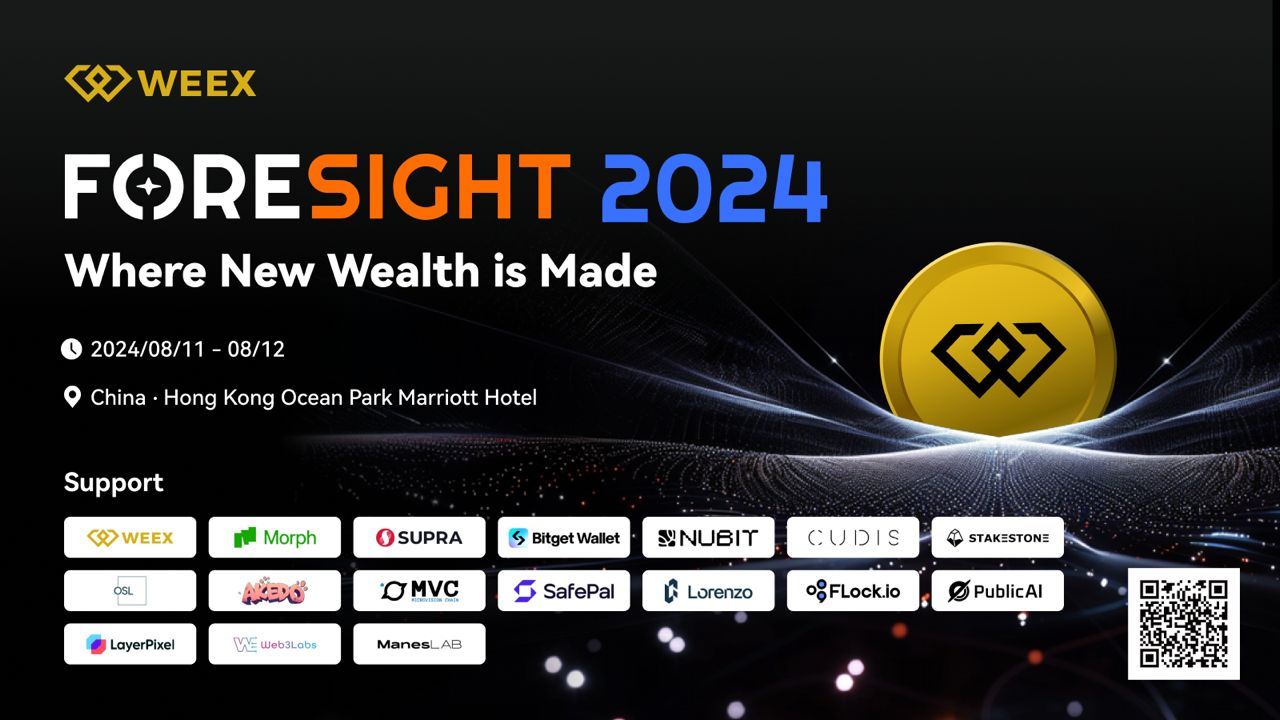 WEEX to Participate in FORESIGHT 2024 Hong Kong Summit on August 11 as a Leading CEX Sponsor