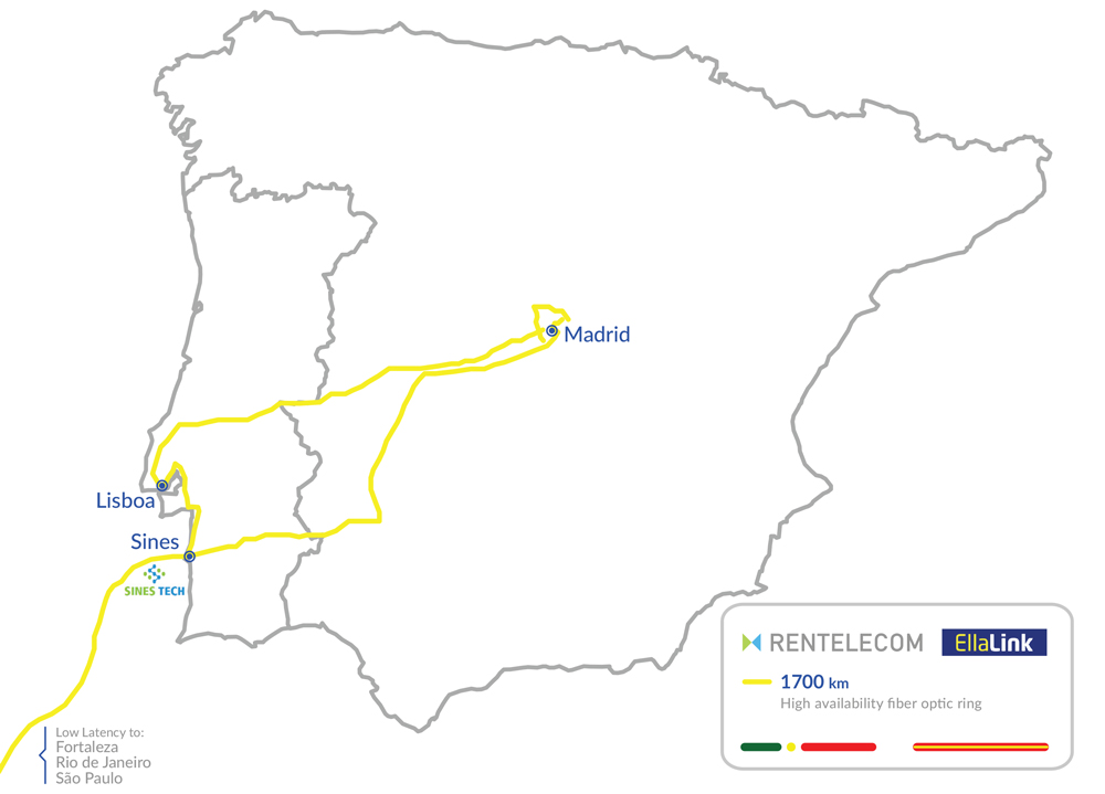 RENTELECOM to provide dark fiber network for EllaLink in Portugal and Spain