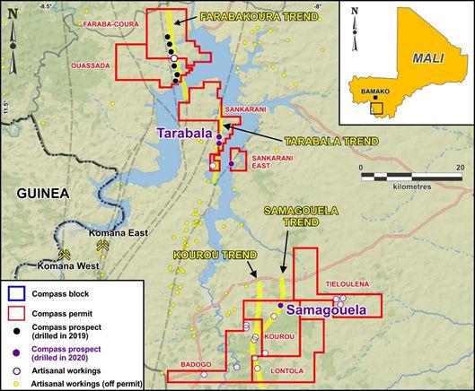 Property map showing the location of Samagouela and Tarabala.