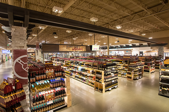 The Albertsons Market Street wine section in Meridian, ID.