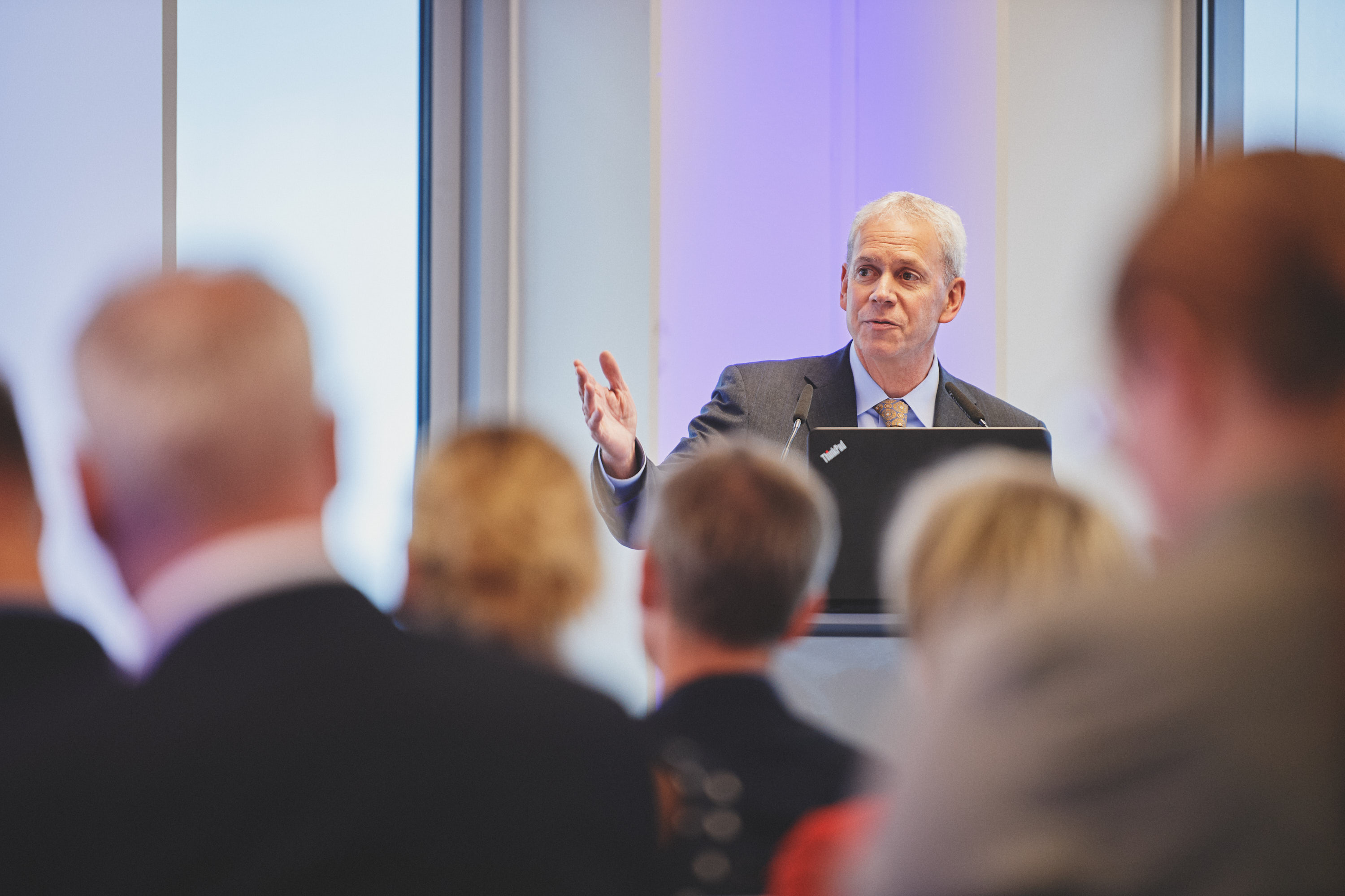 NSF International President and CEO Kevan Lawlor speaks at a recent pharmaceutical industry event in Hamburg, Germany. NSF International has acquired a majority interest in Amarex Clinical Research, LLC, a clinical stage contract research organization (CRO) headquartered in Germantown, Maryland. 