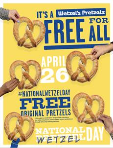 Wetzel's Pretzels Celebrates National Wetzel Day 2019